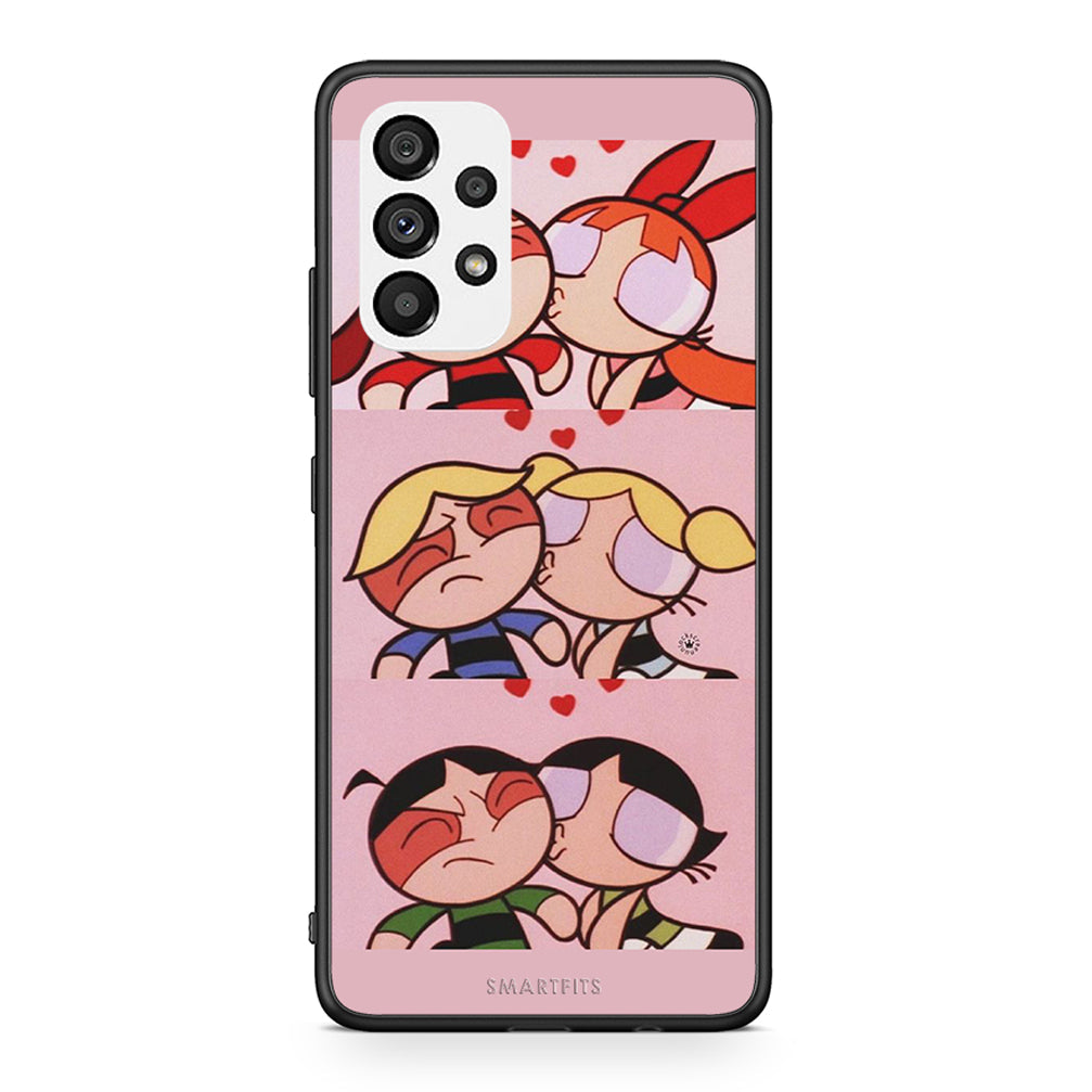 Samsung A73 5G Puff Love Θήκη Αγίου Βαλεντίνου από τη Smartfits με σχέδιο στο πίσω μέρος και μαύρο περίβλημα | Smartphone case with colorful back and black bezels by Smartfits