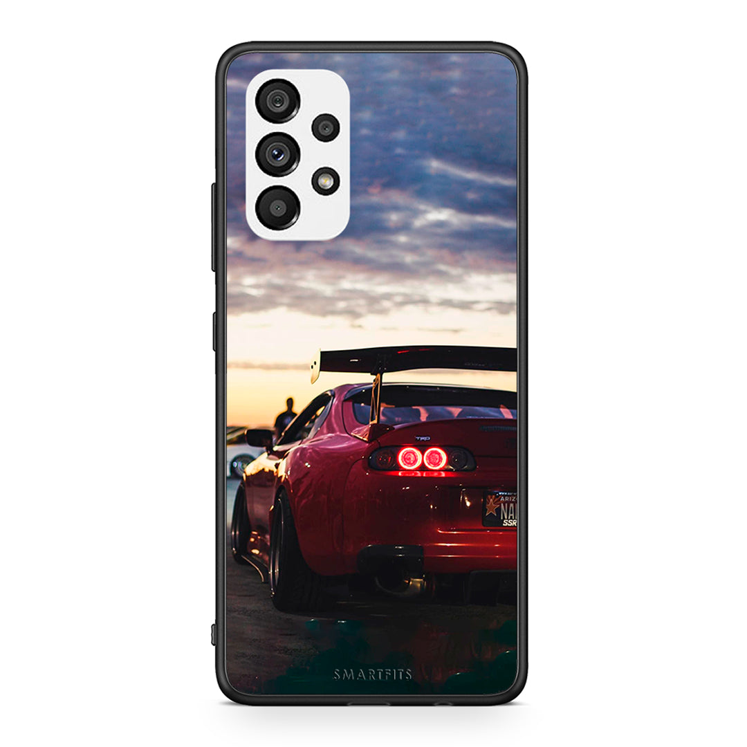 Samsung A73 5G Racing Supra θήκη από τη Smartfits με σχέδιο στο πίσω μέρος και μαύρο περίβλημα | Smartphone case with colorful back and black bezels by Smartfits