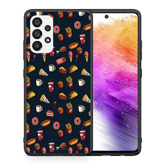 Θήκη Samsung A73 5G Hungry Random από τη Smartfits με σχέδιο στο πίσω μέρος και μαύρο περίβλημα | Samsung A73 5G Hungry Random case with colorful back and black bezels