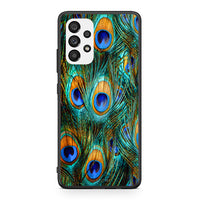 Thumbnail for Samsung A73 5G Real Peacock Feathers θήκη από τη Smartfits με σχέδιο στο πίσω μέρος και μαύρο περίβλημα | Smartphone case with colorful back and black bezels by Smartfits