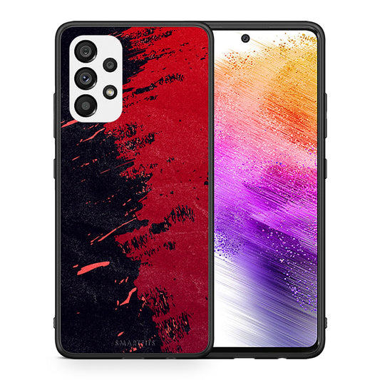 Θήκη Αγίου Βαλεντίνου Samsung A73 5G Red Paint από τη Smartfits με σχέδιο στο πίσω μέρος και μαύρο περίβλημα | Samsung A73 5G Red Paint case with colorful back and black bezels