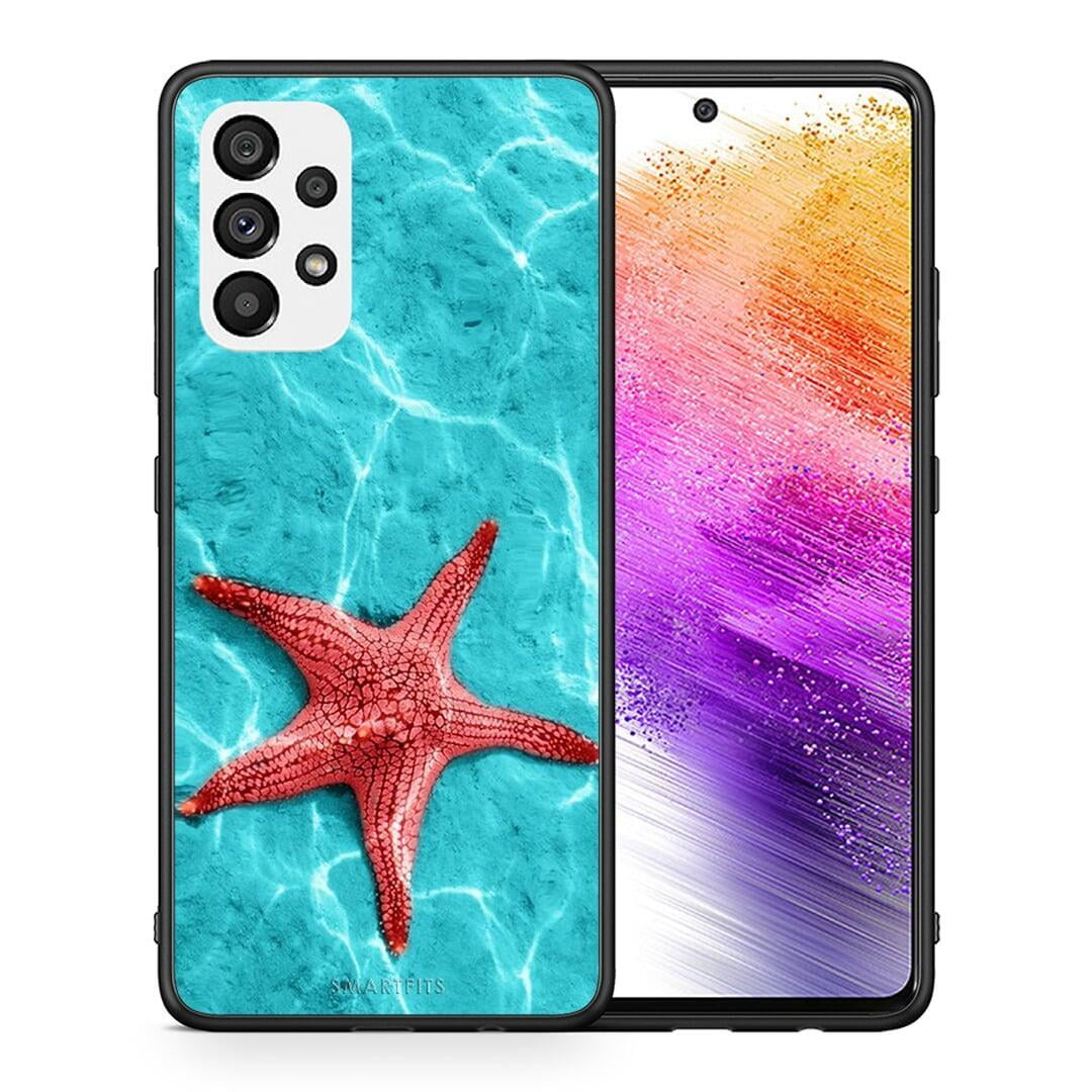 Θήκη Samsung A73 5G Red Starfish από τη Smartfits με σχέδιο στο πίσω μέρος και μαύρο περίβλημα | Samsung A73 5G Red Starfish case with colorful back and black bezels