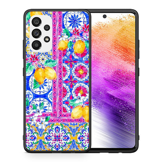 Θήκη Samsung A73 5G Retro Spring από τη Smartfits με σχέδιο στο πίσω μέρος και μαύρο περίβλημα | Samsung A73 5G Retro Spring case with colorful back and black bezels