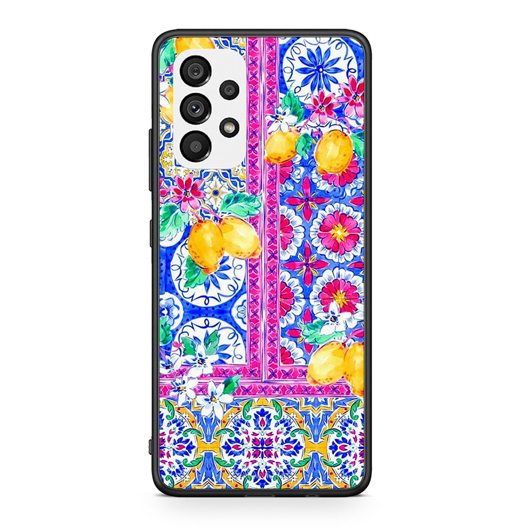 Samsung A73 5G Retro Spring θήκη από τη Smartfits με σχέδιο στο πίσω μέρος και μαύρο περίβλημα | Smartphone case with colorful back and black bezels by Smartfits
