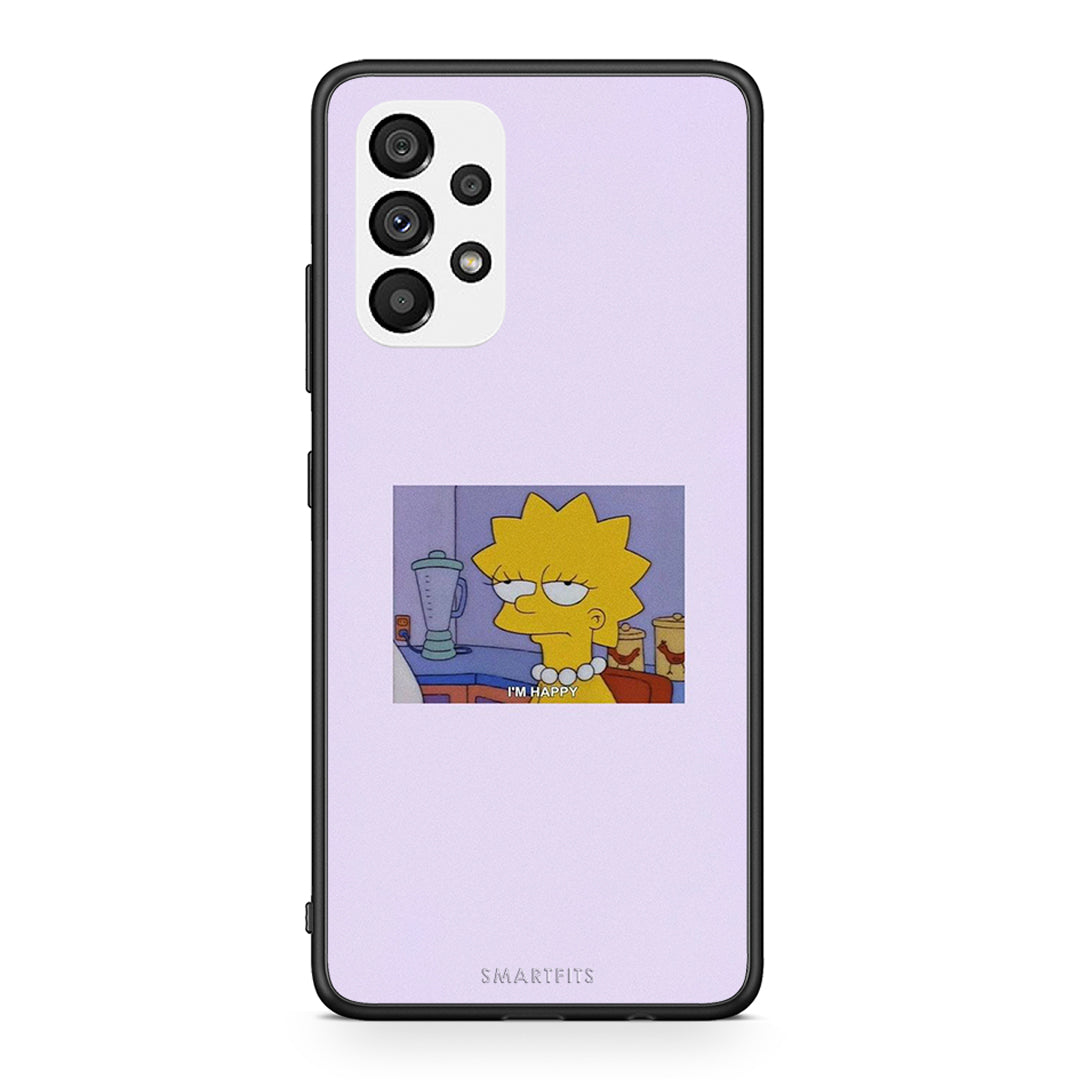 Samsung A73 5G So Happy θήκη από τη Smartfits με σχέδιο στο πίσω μέρος και μαύρο περίβλημα | Smartphone case with colorful back and black bezels by Smartfits