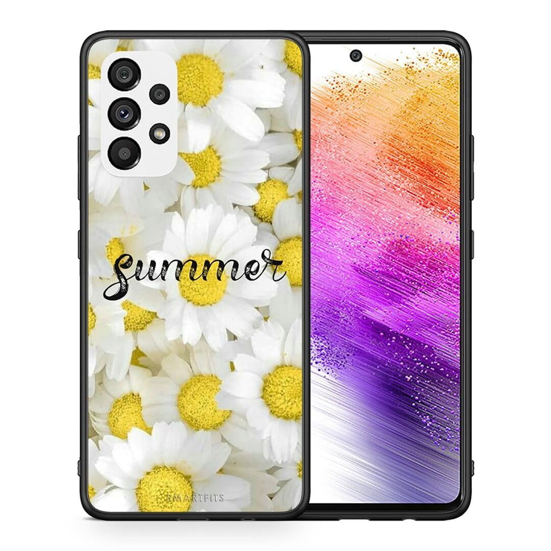 Θήκη Samsung A73 5G Summer Daisies από τη Smartfits με σχέδιο στο πίσω μέρος και μαύρο περίβλημα | Samsung A73 5G Summer Daisies case with colorful back and black bezels