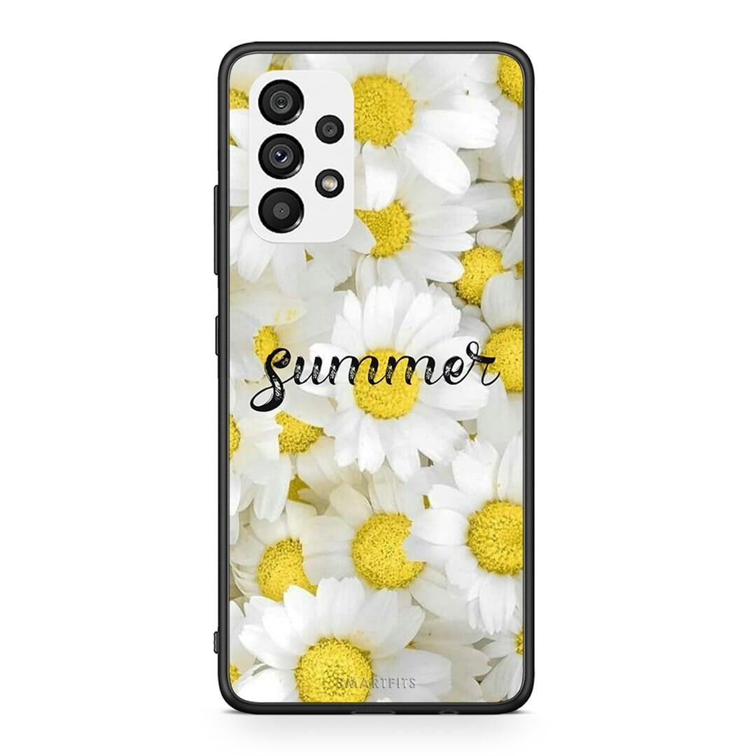 Samsung A73 5G Summer Daisies Θήκη από τη Smartfits με σχέδιο στο πίσω μέρος και μαύρο περίβλημα | Smartphone case with colorful back and black bezels by Smartfits