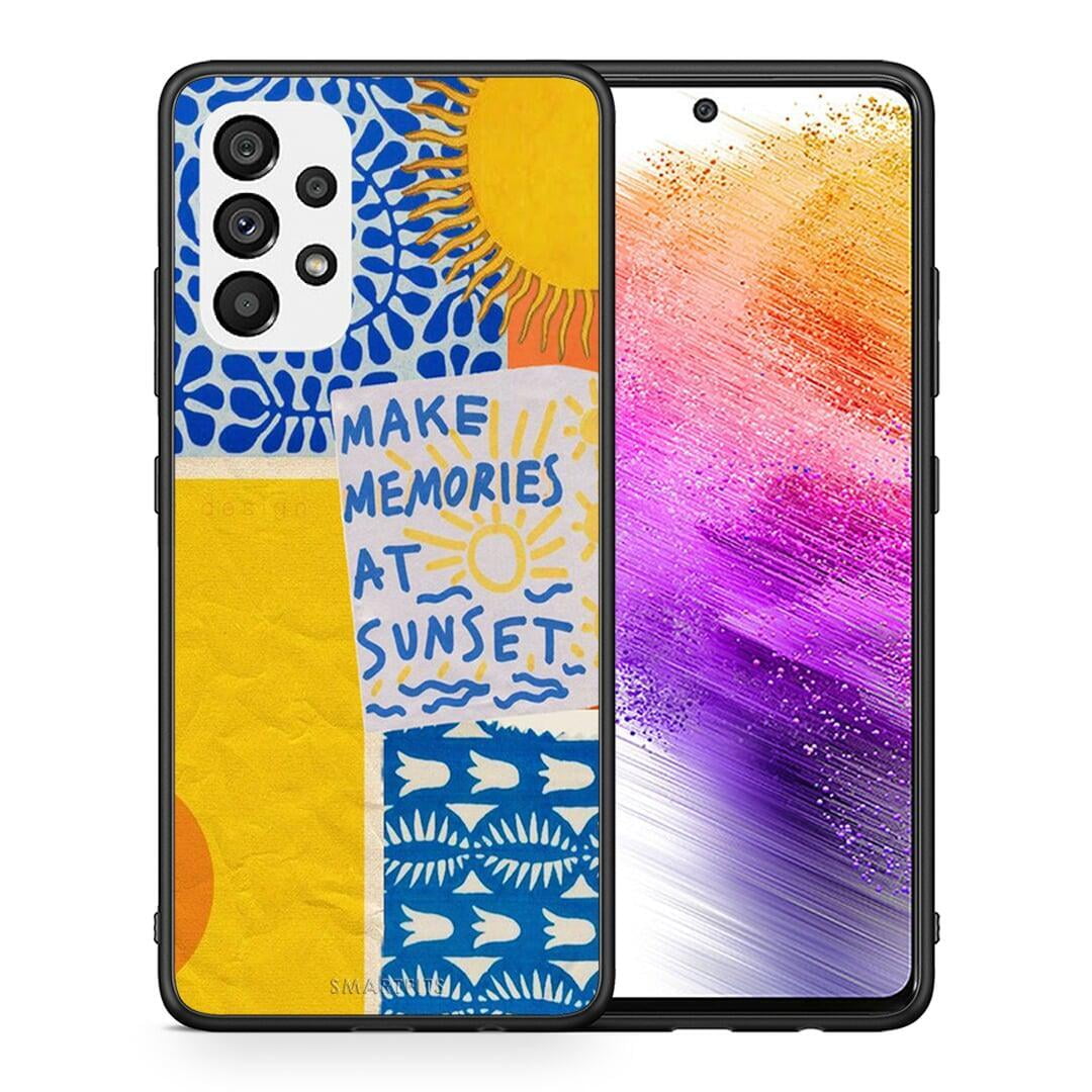 Θήκη Samsung A73 5G Sunset Memories από τη Smartfits με σχέδιο στο πίσω μέρος και μαύρο περίβλημα | Samsung A73 5G Sunset Memories case with colorful back and black bezels
