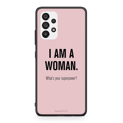 Samsung A73 5G Superpower Woman θήκη από τη Smartfits με σχέδιο στο πίσω μέρος και μαύρο περίβλημα | Smartphone case with colorful back and black bezels by Smartfits