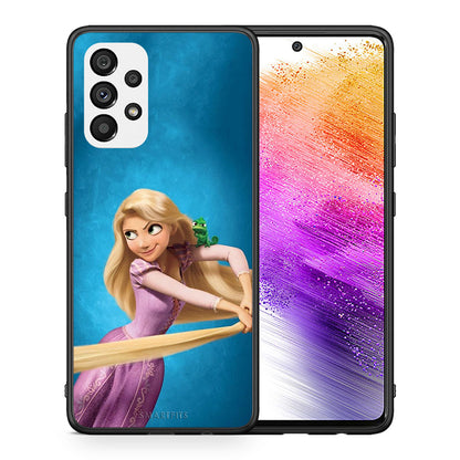 Θήκη Αγίου Βαλεντίνου Samsung A73 5G Tangled 2 από τη Smartfits με σχέδιο στο πίσω μέρος και μαύρο περίβλημα | Samsung A73 5G Tangled 2 case with colorful back and black bezels