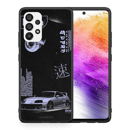 Θήκη Αγίου Βαλεντίνου Samsung A73 5G Tokyo Drift από τη Smartfits με σχέδιο στο πίσω μέρος και μαύρο περίβλημα | Samsung A73 5G Tokyo Drift case with colorful back and black bezels