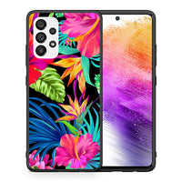 Thumbnail for Θήκη Samsung A73 5G Tropical Flowers από τη Smartfits με σχέδιο στο πίσω μέρος και μαύρο περίβλημα | Samsung A73 5G Tropical Flowers case with colorful back and black bezels