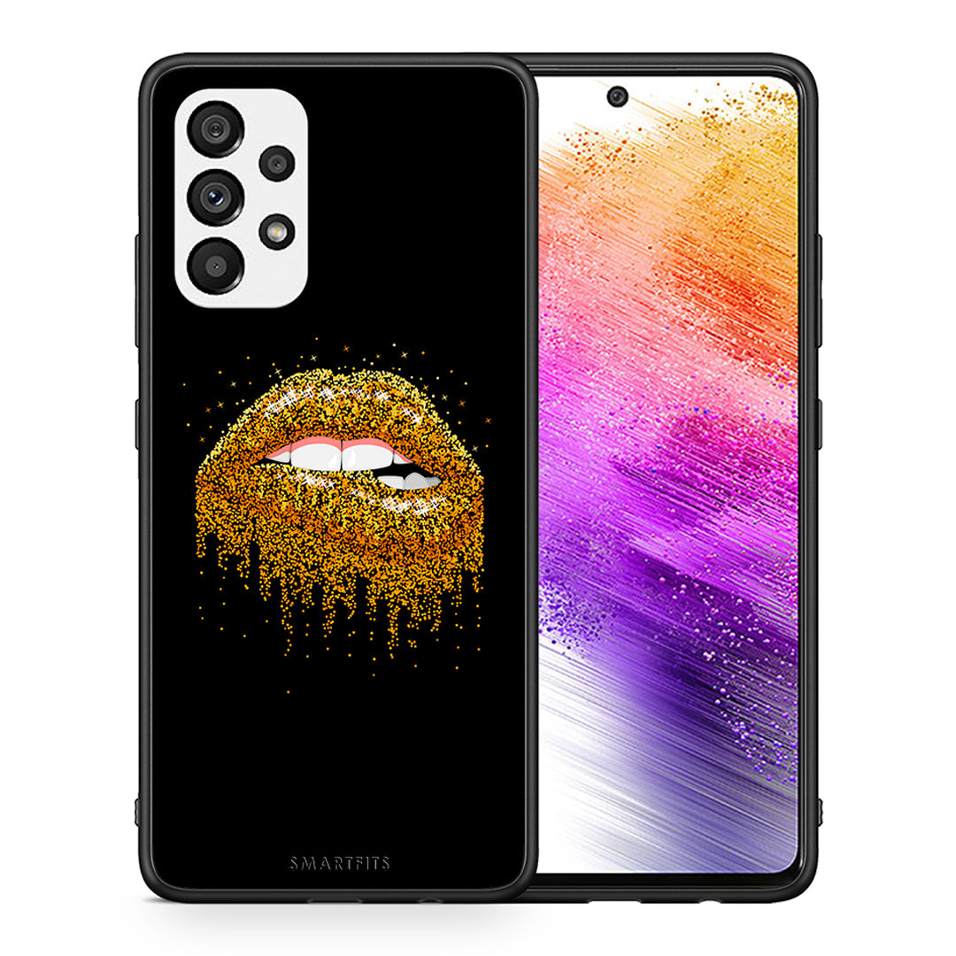 Θήκη Samsung A73 5G Golden Valentine από τη Smartfits με σχέδιο στο πίσω μέρος και μαύρο περίβλημα | Samsung A73 5G Golden Valentine case with colorful back and black bezels