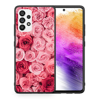 Thumbnail for Θήκη Samsung A73 5G RoseGarden Valentine από τη Smartfits με σχέδιο στο πίσω μέρος και μαύρο περίβλημα | Samsung A73 5G RoseGarden Valentine case with colorful back and black bezels