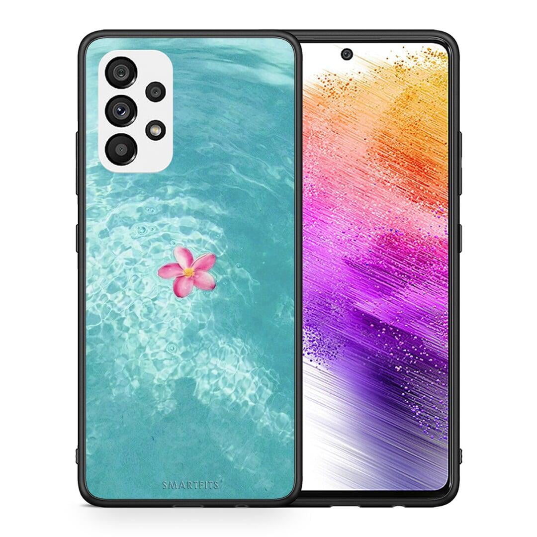 Θήκη Samsung A73 5G Water Flower από τη Smartfits με σχέδιο στο πίσω μέρος και μαύρο περίβλημα | Samsung A73 5G Water Flower case with colorful back and black bezels