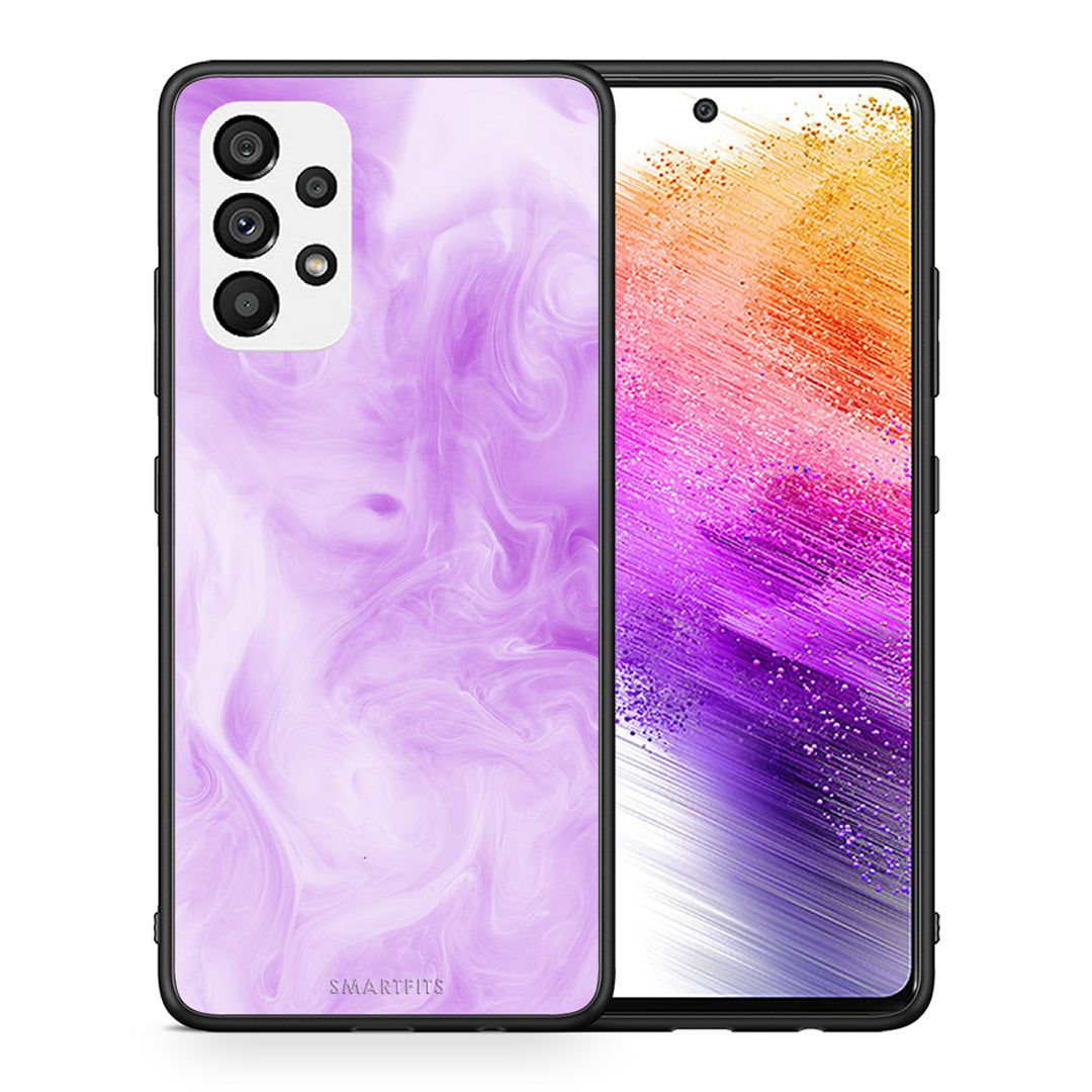 Θήκη Samsung A73 5G Lavender Watercolor από τη Smartfits με σχέδιο στο πίσω μέρος και μαύρο περίβλημα | Samsung A73 5G Lavender Watercolor case with colorful back and black bezels