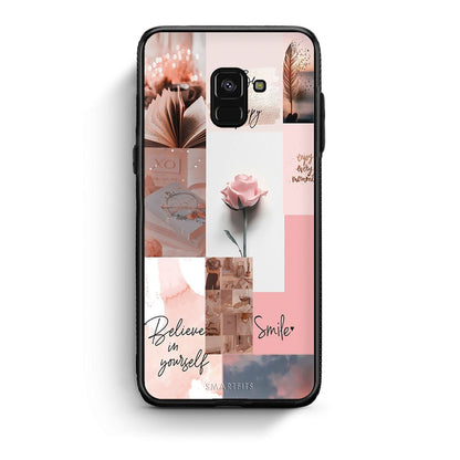 Samsung A8 Aesthetic Collage θήκη από τη Smartfits με σχέδιο στο πίσω μέρος και μαύρο περίβλημα | Smartphone case with colorful back and black bezels by Smartfits