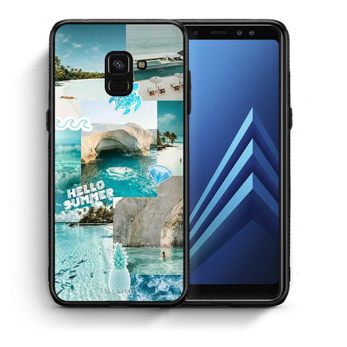 Θήκη Samsung A8 Aesthetic Summer από τη Smartfits με σχέδιο στο πίσω μέρος και μαύρο περίβλημα | Samsung A8 Aesthetic Summer case with colorful back and black bezels