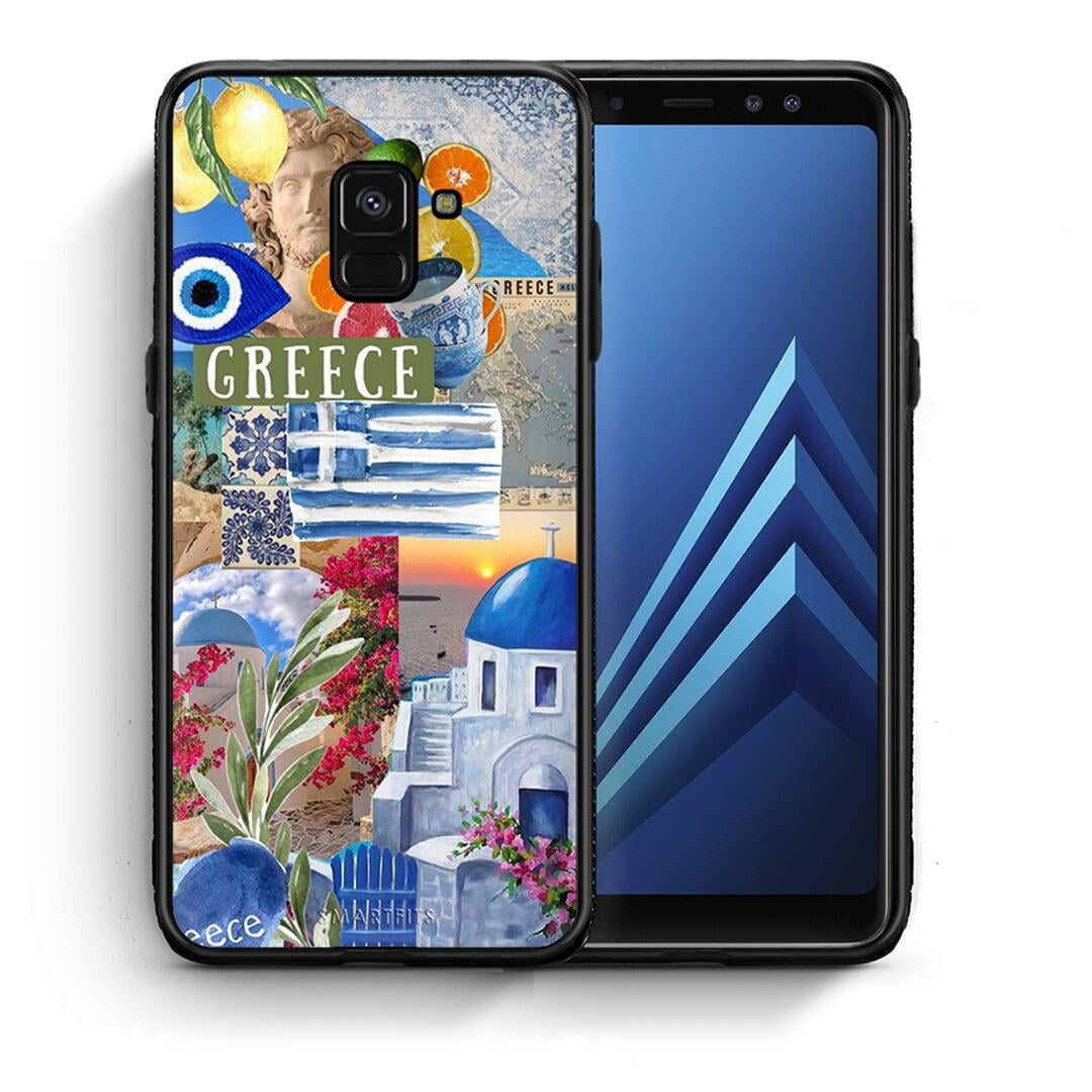 Θήκη Samsung A8 All Greek από τη Smartfits με σχέδιο στο πίσω μέρος και μαύρο περίβλημα | Samsung A8 All Greek case with colorful back and black bezels