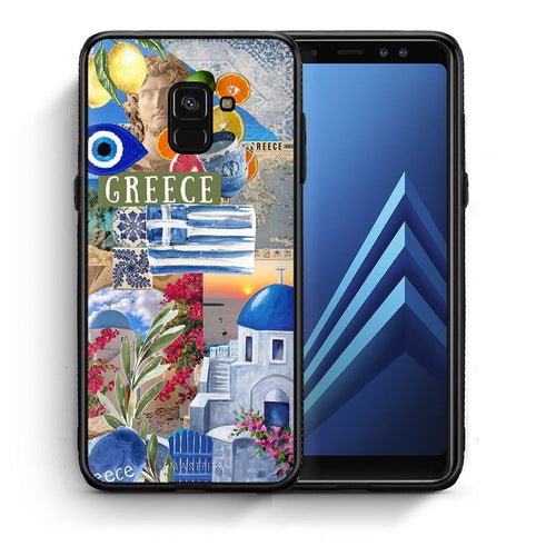 Θήκη Samsung A8 All Greek από τη Smartfits με σχέδιο στο πίσω μέρος και μαύρο περίβλημα | Samsung A8 All Greek case with colorful back and black bezels