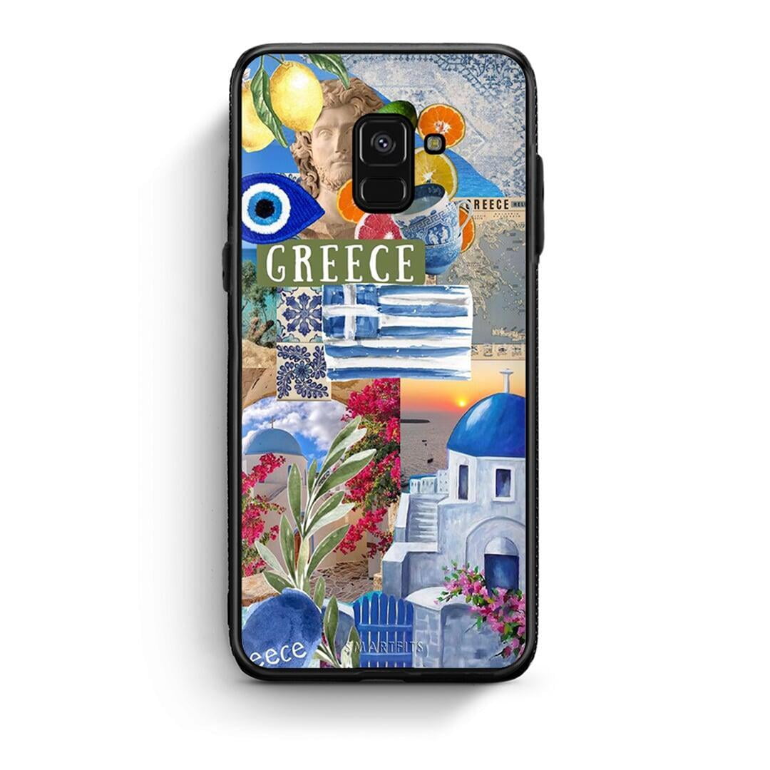 Samsung A8 All Greek Θήκη από τη Smartfits με σχέδιο στο πίσω μέρος και μαύρο περίβλημα | Smartphone case with colorful back and black bezels by Smartfits