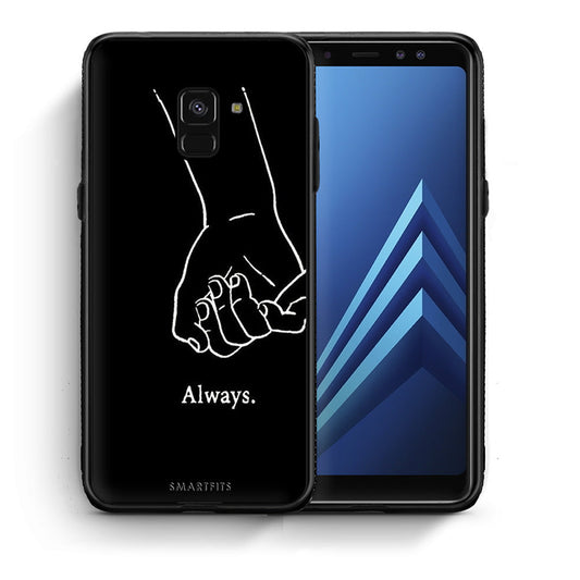 Θήκη Αγίου Βαλεντίνου Samsung A8 Always & Forever 1 από τη Smartfits με σχέδιο στο πίσω μέρος και μαύρο περίβλημα | Samsung A8 Always & Forever 1 case with colorful back and black bezels