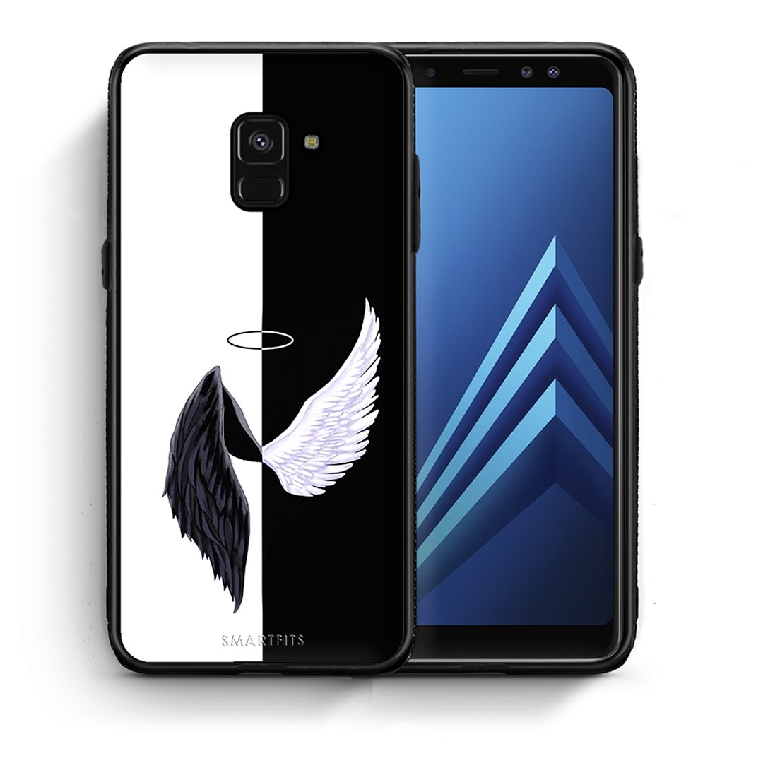 Θήκη Samsung A8 Angels Demons από τη Smartfits με σχέδιο στο πίσω μέρος και μαύρο περίβλημα | Samsung A8 Angels Demons case with colorful back and black bezels