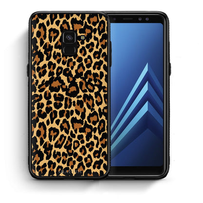 Θήκη Samsung A8 Leopard Animal από τη Smartfits με σχέδιο στο πίσω μέρος και μαύρο περίβλημα | Samsung A8 Leopard Animal case with colorful back and black bezels