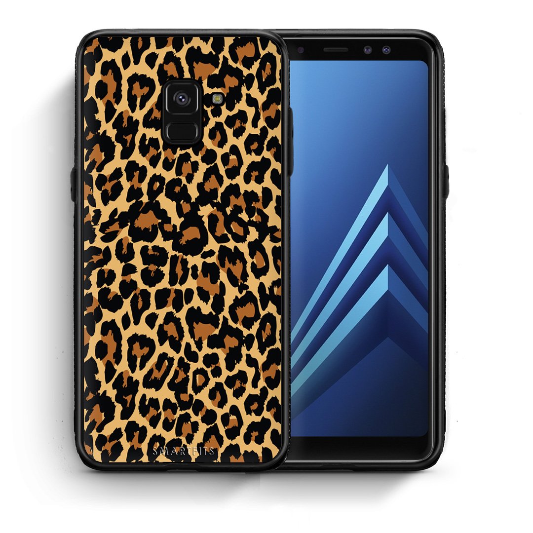 Θήκη Samsung A8 Leopard Animal από τη Smartfits με σχέδιο στο πίσω μέρος και μαύρο περίβλημα | Samsung A8 Leopard Animal case with colorful back and black bezels