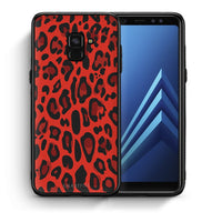 Thumbnail for Θήκη Samsung A8 Red Leopard Animal από τη Smartfits με σχέδιο στο πίσω μέρος και μαύρο περίβλημα | Samsung A8 Red Leopard Animal case with colorful back and black bezels