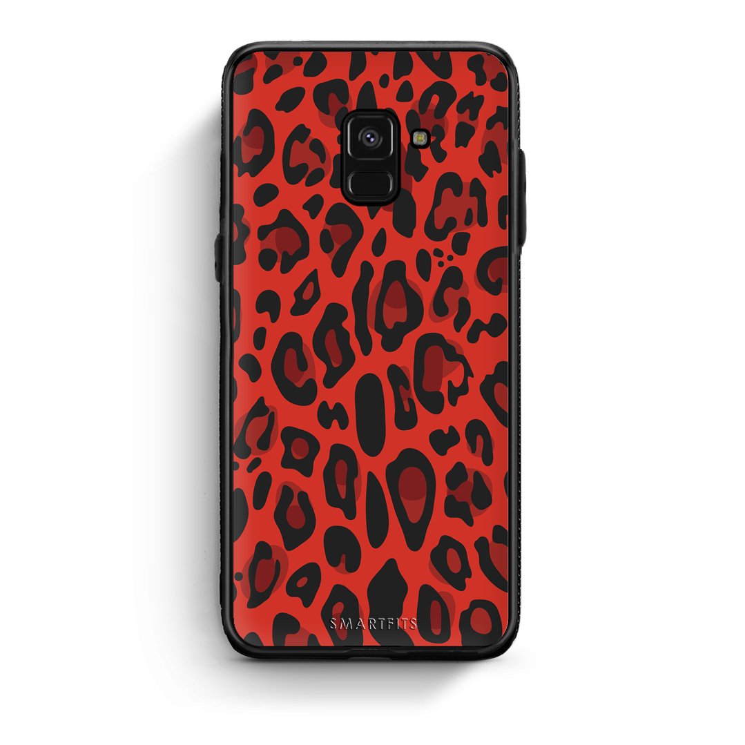 4 - Samsung A8 Red Leopard Animal case, cover, bumper
