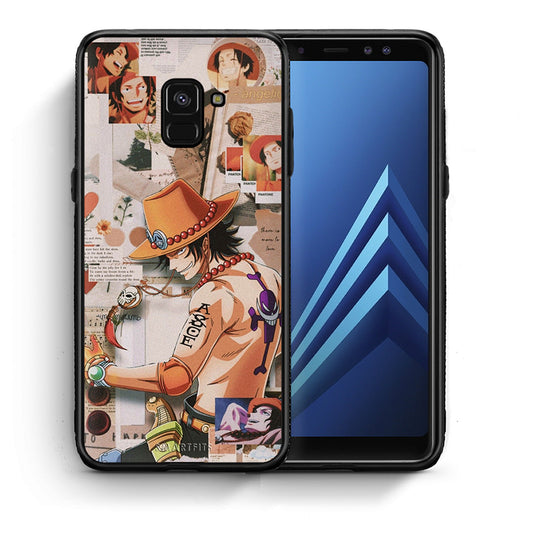 Θήκη Samsung A8 Anime Collage από τη Smartfits με σχέδιο στο πίσω μέρος και μαύρο περίβλημα | Samsung A8 Anime Collage case with colorful back and black bezels