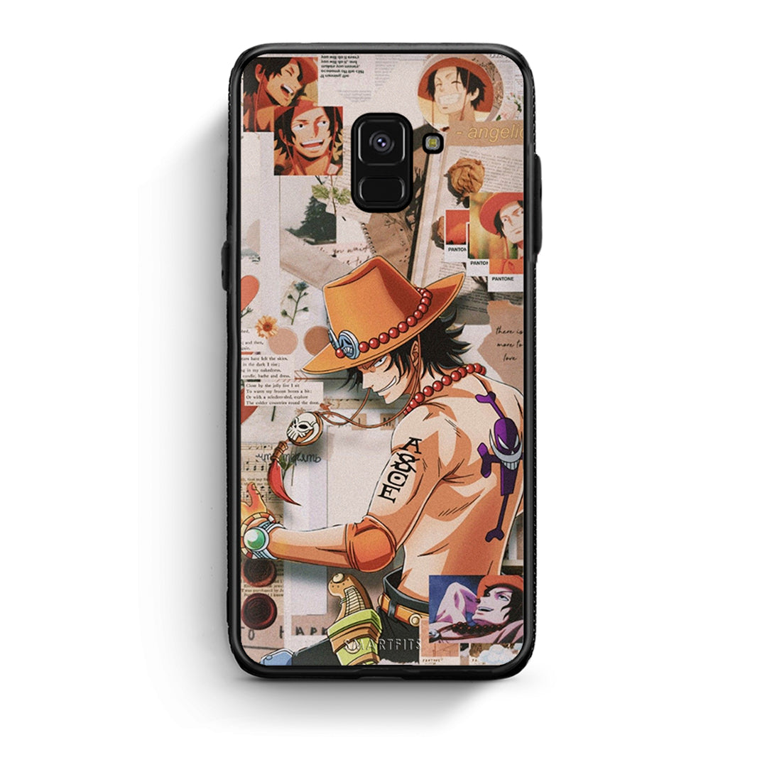 Samsung A8 Anime Collage θήκη από τη Smartfits με σχέδιο στο πίσω μέρος και μαύρο περίβλημα | Smartphone case with colorful back and black bezels by Smartfits