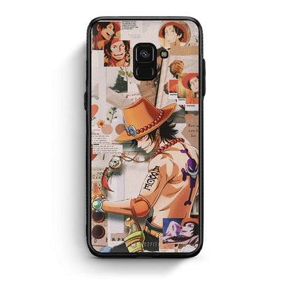 Samsung A8 Anime Collage θήκη από τη Smartfits με σχέδιο στο πίσω μέρος και μαύρο περίβλημα | Smartphone case with colorful back and black bezels by Smartfits