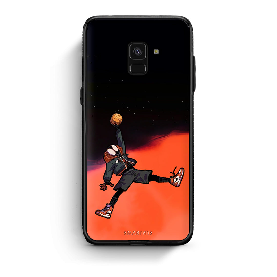 Samsung A8 Basketball Hero θήκη από τη Smartfits με σχέδιο στο πίσω μέρος και μαύρο περίβλημα | Smartphone case with colorful back and black bezels by Smartfits