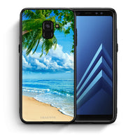 Thumbnail for Θήκη Samsung A8 Beautiful Beach από τη Smartfits με σχέδιο στο πίσω μέρος και μαύρο περίβλημα | Samsung A8 Beautiful Beach case with colorful back and black bezels