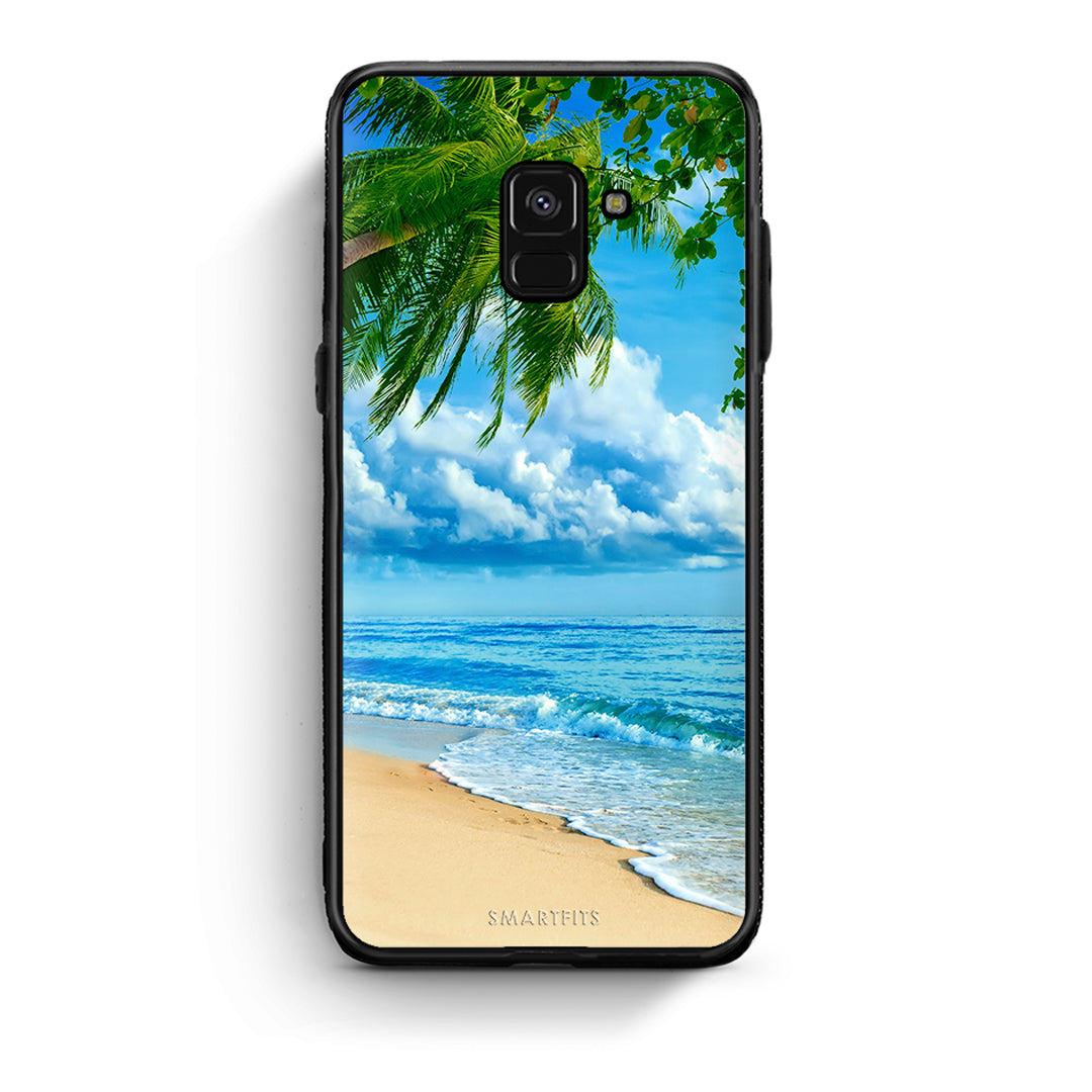 Samsung A8 Beautiful Beach θήκη από τη Smartfits με σχέδιο στο πίσω μέρος και μαύρο περίβλημα | Smartphone case with colorful back and black bezels by Smartfits