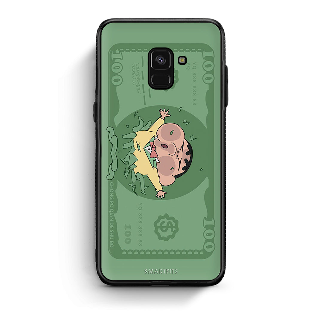 Samsung A8 Big Money Θήκη Αγίου Βαλεντίνου από τη Smartfits με σχέδιο στο πίσω μέρος και μαύρο περίβλημα | Smartphone case with colorful back and black bezels by Smartfits