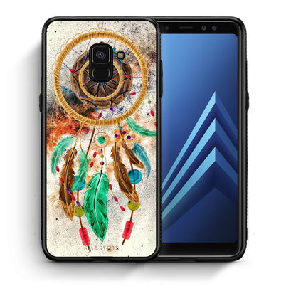 Θήκη Samsung A8 DreamCatcher Boho από τη Smartfits με σχέδιο στο πίσω μέρος και μαύρο περίβλημα | Samsung A8 DreamCatcher Boho case with colorful back and black bezels