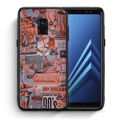 Θήκη Samsung A8 Born In 90s από τη Smartfits με σχέδιο στο πίσω μέρος και μαύρο περίβλημα | Samsung A8 Born In 90s case with colorful back and black bezels