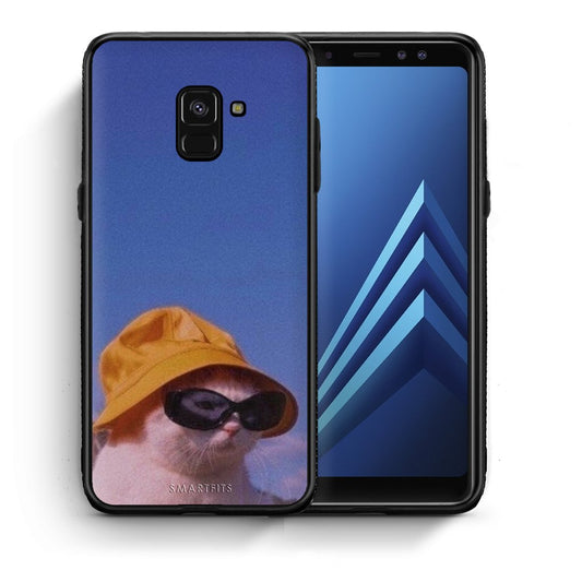 Θήκη Samsung A8 Cat Diva από τη Smartfits με σχέδιο στο πίσω μέρος και μαύρο περίβλημα | Samsung A8 Cat Diva case with colorful back and black bezels