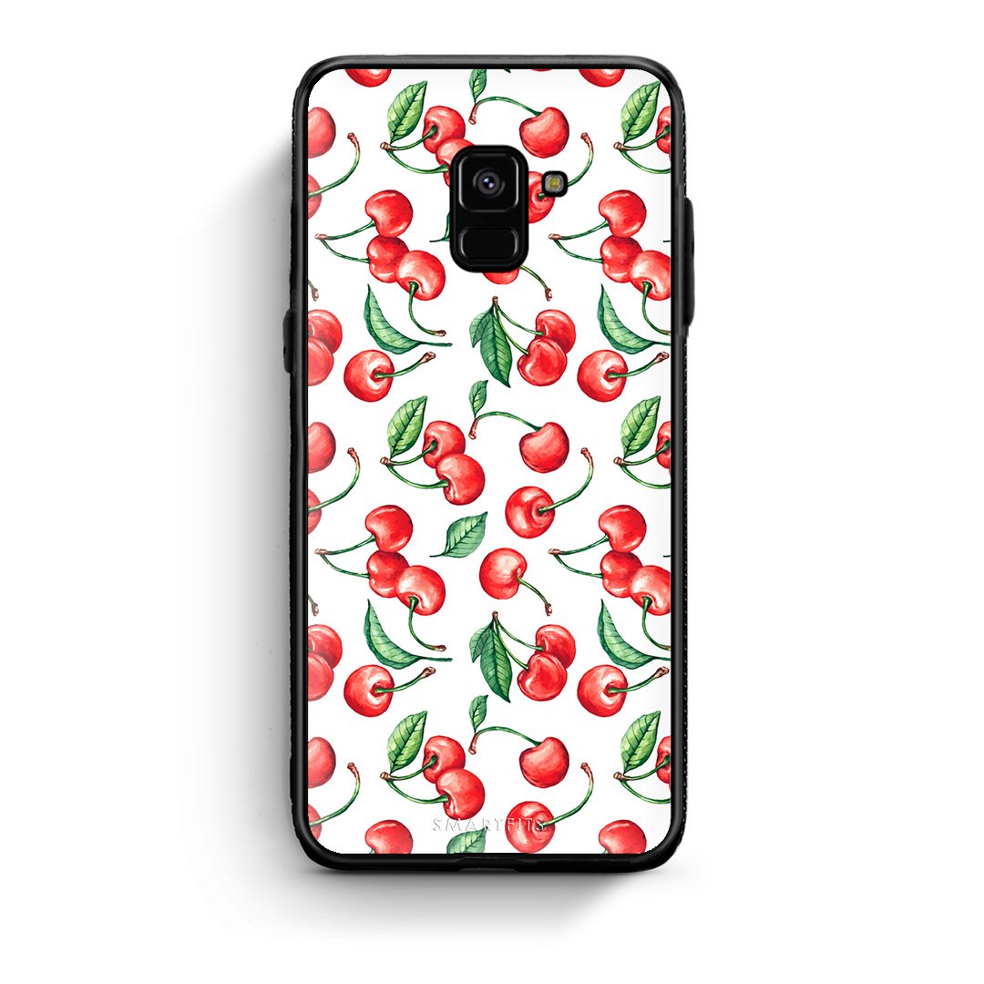 Samsung A8 Cherry Summer θήκη από τη Smartfits με σχέδιο στο πίσω μέρος και μαύρο περίβλημα | Smartphone case with colorful back and black bezels by Smartfits