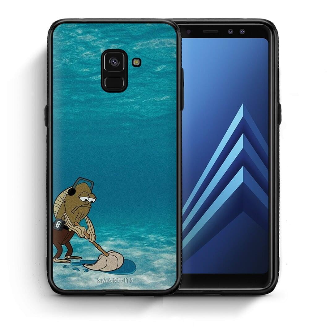 Θήκη Samsung A8 Clean The Ocean από τη Smartfits με σχέδιο στο πίσω μέρος και μαύρο περίβλημα | Samsung A8 Clean The Ocean case with colorful back and black bezels