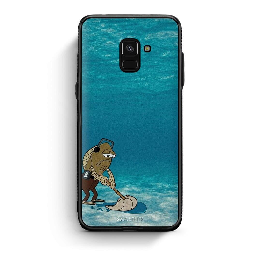 Samsung A8 Clean The Ocean Θήκη από τη Smartfits με σχέδιο στο πίσω μέρος και μαύρο περίβλημα | Smartphone case with colorful back and black bezels by Smartfits