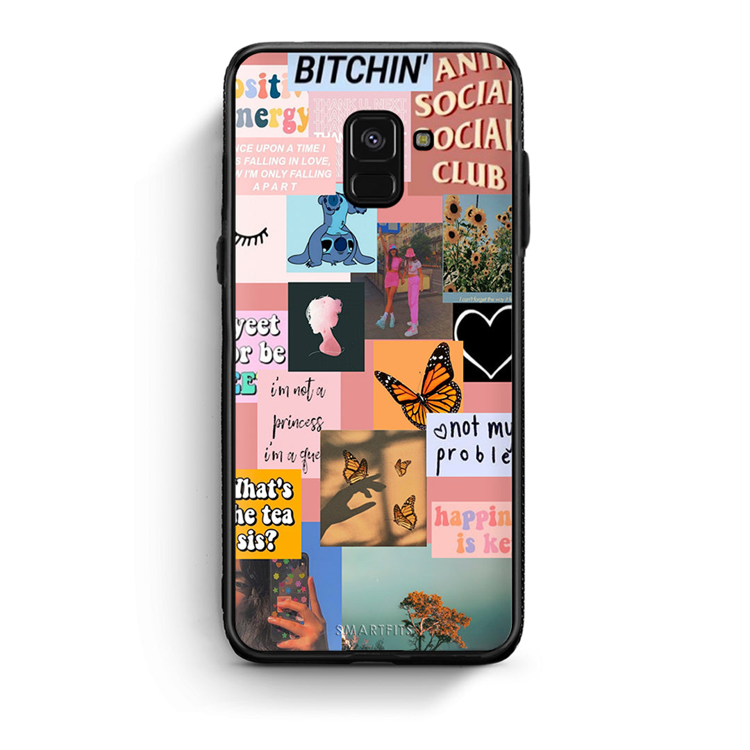 Samsung A8 Collage Bitchin Θήκη Αγίου Βαλεντίνου από τη Smartfits με σχέδιο στο πίσω μέρος και μαύρο περίβλημα | Smartphone case with colorful back and black bezels by Smartfits