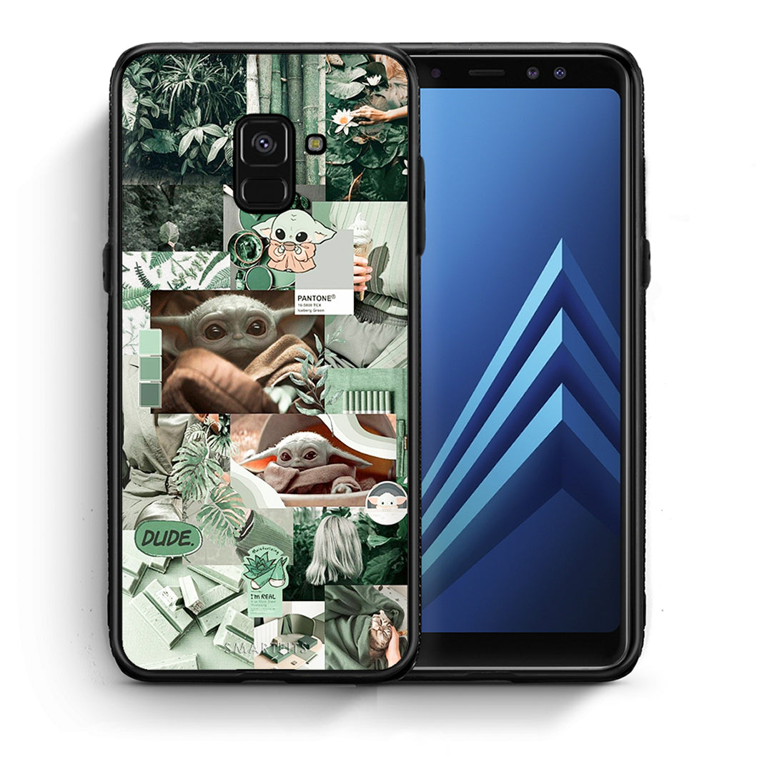 Θήκη Αγίου Βαλεντίνου Samsung A8 Collage Dude από τη Smartfits με σχέδιο στο πίσω μέρος και μαύρο περίβλημα | Samsung A8 Collage Dude case with colorful back and black bezels