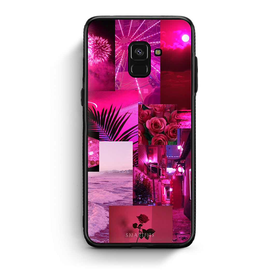 Samsung A8 Collage Red Roses Θήκη Αγίου Βαλεντίνου από τη Smartfits με σχέδιο στο πίσω μέρος και μαύρο περίβλημα | Smartphone case with colorful back and black bezels by Smartfits