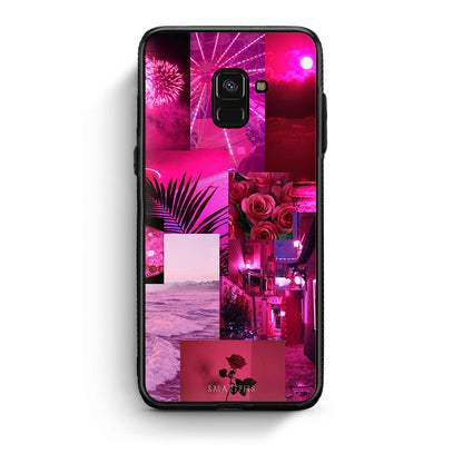 Samsung A8 Collage Red Roses Θήκη Αγίου Βαλεντίνου από τη Smartfits με σχέδιο στο πίσω μέρος και μαύρο περίβλημα | Smartphone case with colorful back and black bezels by Smartfits