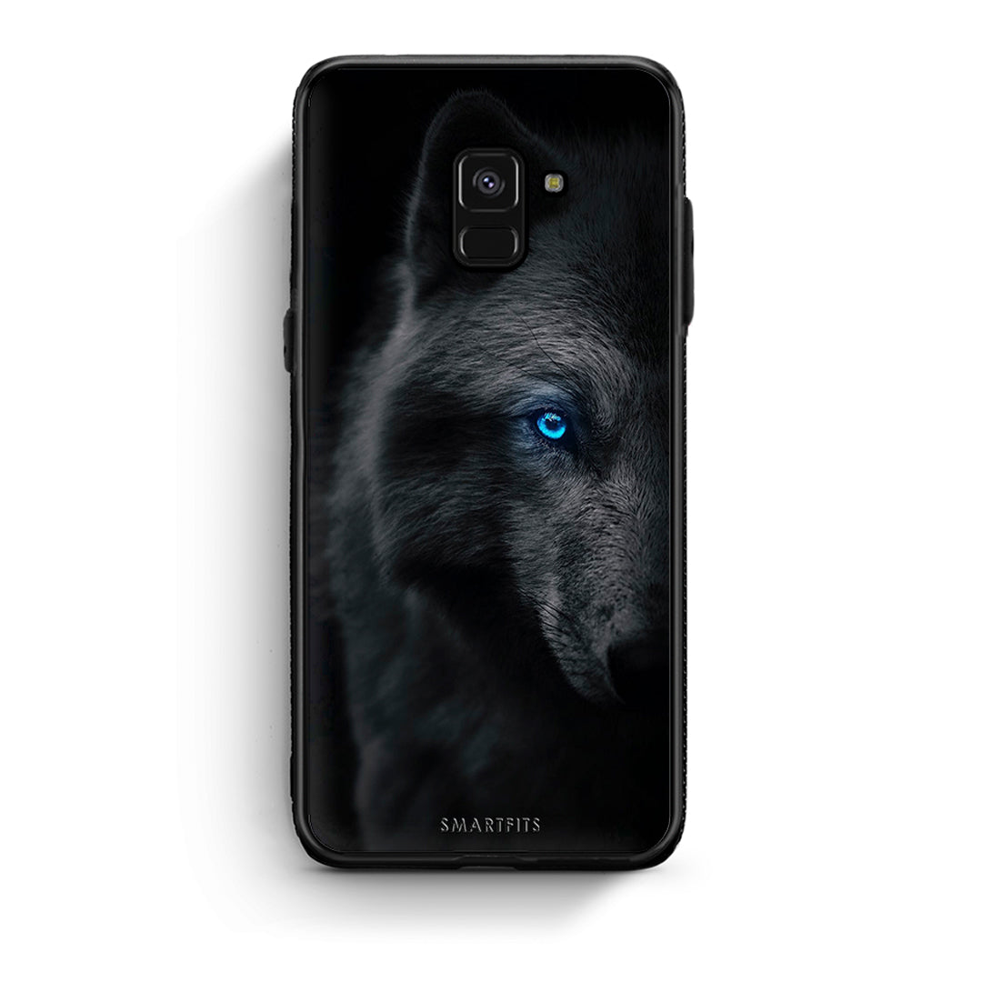 Samsung A8 Dark Wolf θήκη από τη Smartfits με σχέδιο στο πίσω μέρος και μαύρο περίβλημα | Smartphone case with colorful back and black bezels by Smartfits