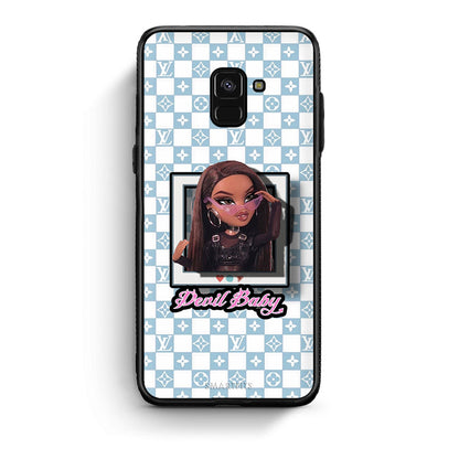 Samsung A8 Devil Baby Θήκη Αγίου Βαλεντίνου από τη Smartfits με σχέδιο στο πίσω μέρος και μαύρο περίβλημα | Smartphone case with colorful back and black bezels by Smartfits